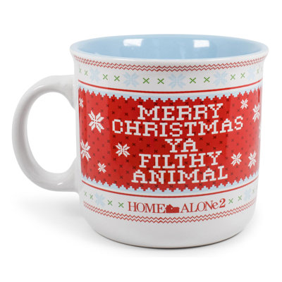 Tasse de camping en céramique 2 animaux Home Alone | Peut contenir 20 onces