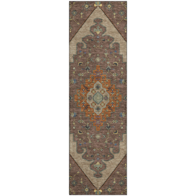 Tapis lavable à la machine de qualité supérieure Mayfield AMF2472, Brown, 2'3" x 7'6" Runner