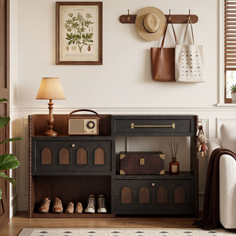 Armoire de rangement rétractable de style français