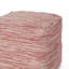 Enigma Yarn And Cotton Square Pouf, Red And White