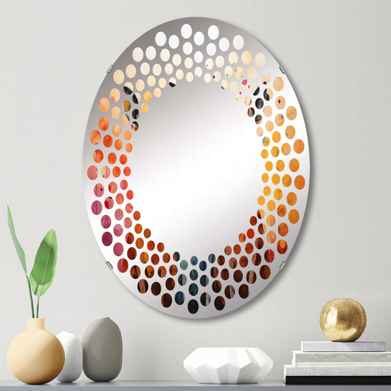 Miroir mural coloré à pois kangourou Spirit IV - MIR114384-Ovale, L 20 po x H 30 po
