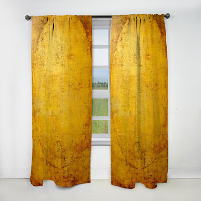 Ancient Opulence Retro Gold Abstract - Abstract Velvet Blackout Curtain - 1 Panel