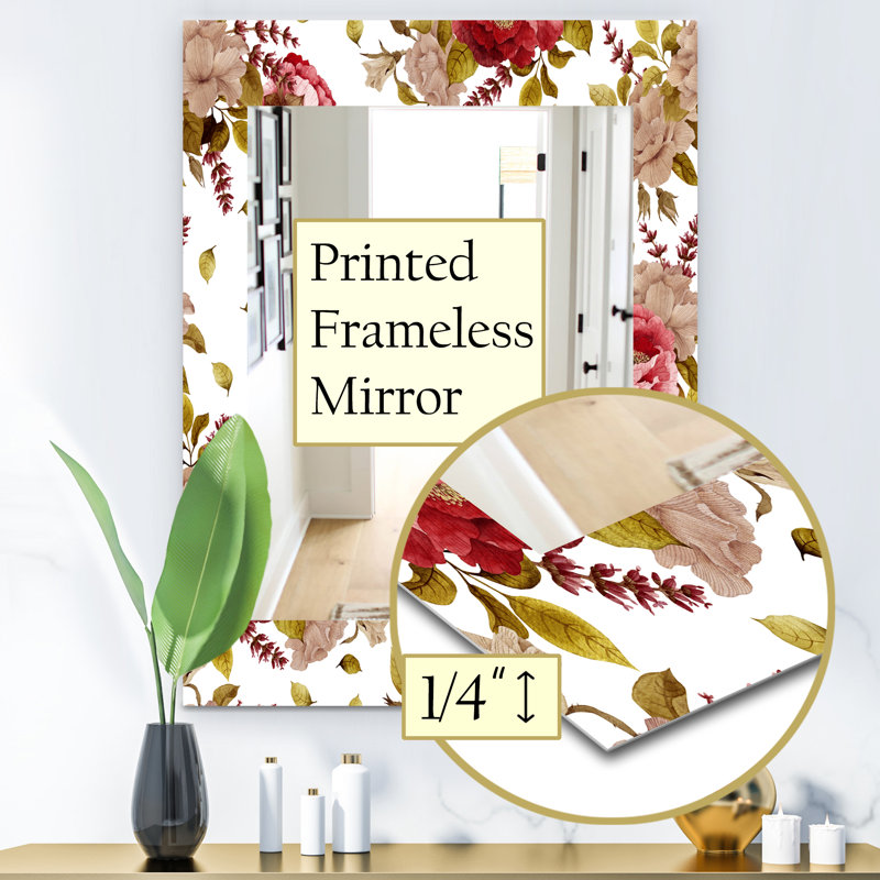 Miroir mural glam Blossom 39, H 39,4 po x l 29,5 po
