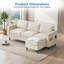 Canapé modulaire en L avec repose-pieds de rangement 78 po, beige-1504763515