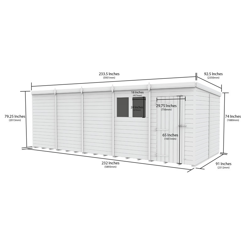 20x8 Pent Composite Shed