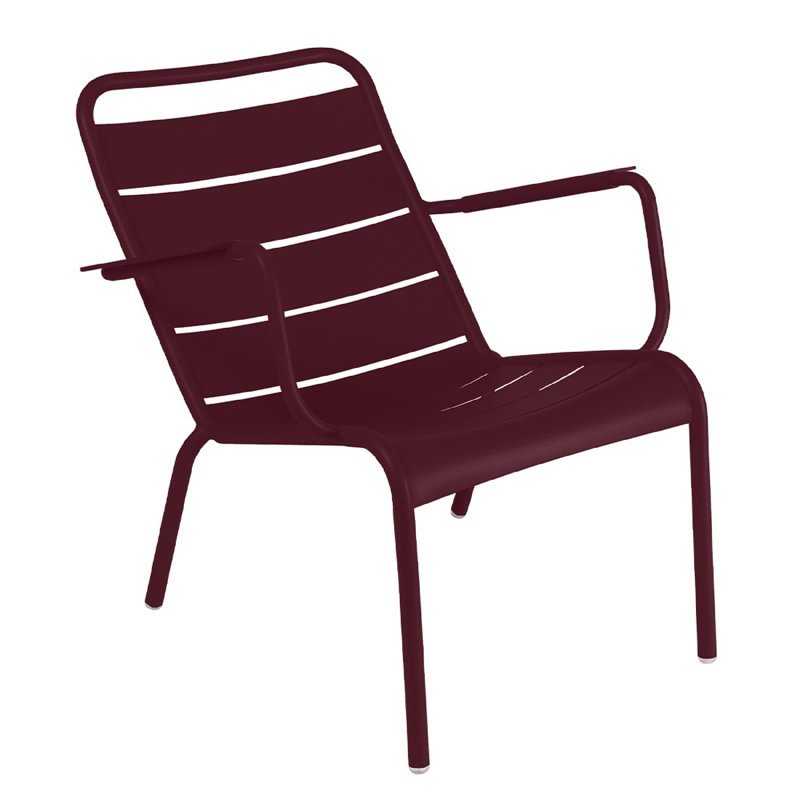 Luxembourg Aluminum Outdoor Lounge Chair, Black Cherry