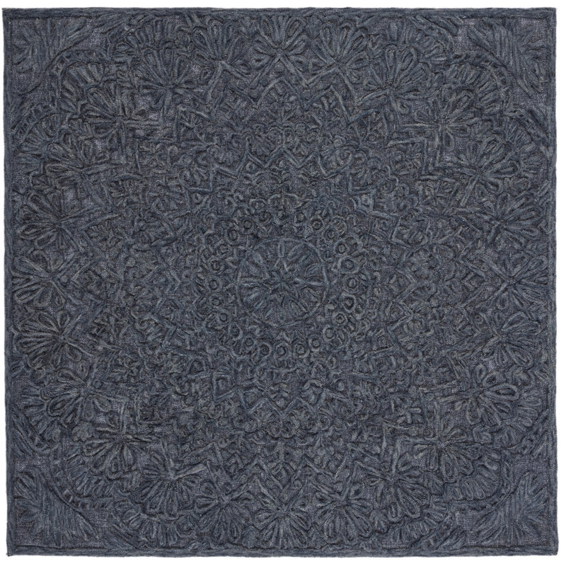 Aughe Hand Tufted Performance Geometric Rug, Square 6'