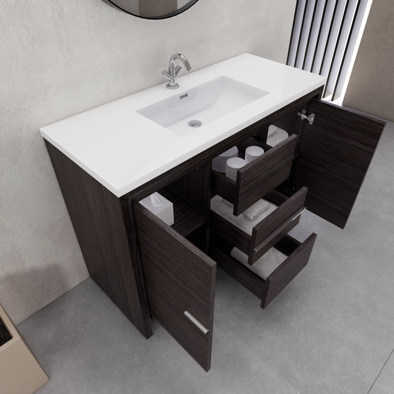 Eden 48" Single Sink Bathroom Vanity Set, Dark Gray
