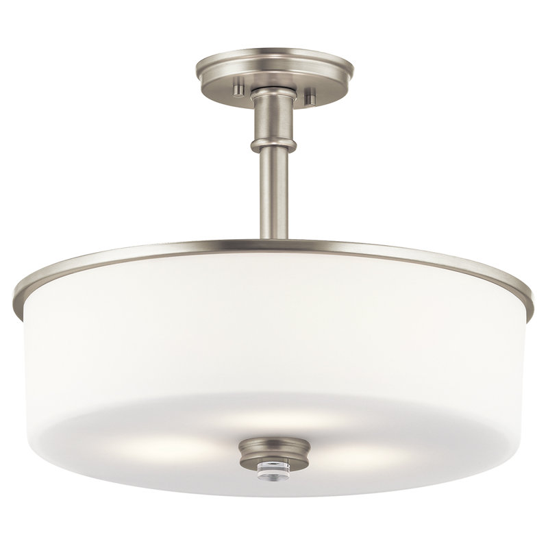 Lustre tambour 3 lumières Joelson, Nickel brossé