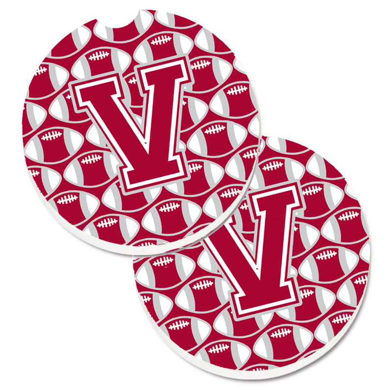 Sous-verre de football, V, Rouge / Blanc