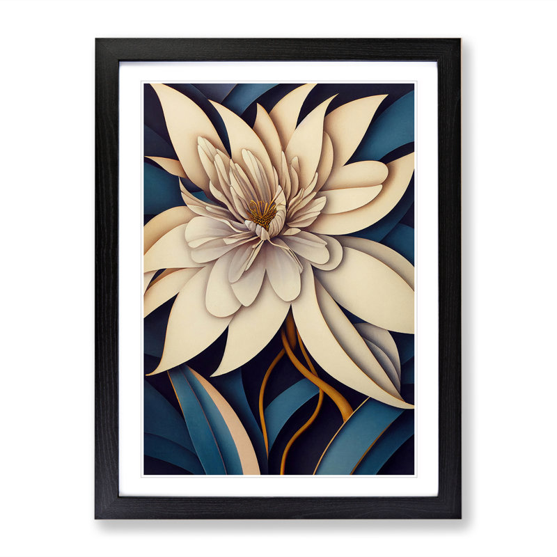 A Favourable Flower - Single Picture Frame Painting, Black Framed, 34cm H x 25cm W x 2cm D
