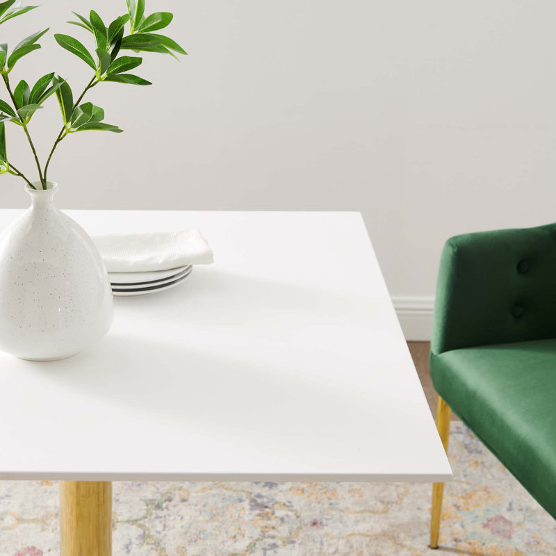 Modway Verne Square Dining Table, White, 35" W x 35" L