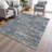 Machine Washable Indoor/Outdoor Xhevrie Denim Rug-474386107