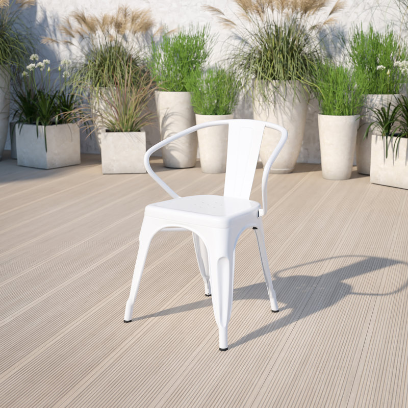 Chaise de salle à manger empilable, Blanc