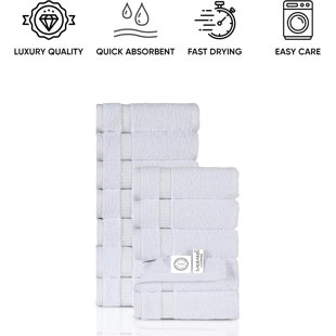 Premium Turkish Cotton Face Towels Set of 12 Plush Absorbent and Quick Drying Towels for Ultimate Comfort 13"x13" (Set of 12)