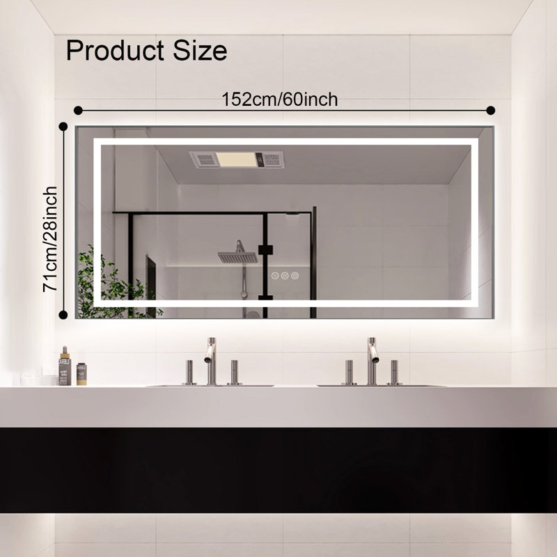 20"x28" Led Mirror Bathroom Vanity Mirror With Back Light,wall Mount Multifunctional Vanity Mirror,brushed Gold Aluminium Frame