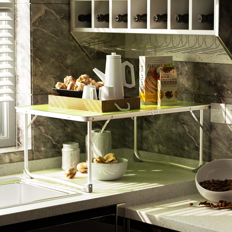 60cm Rectangular Adjustable Folding Table, 10" H x 24" W x 16" D