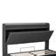 Grey Linen Upholstered Bed Frame with Hydraulic Storage, LED Button Tufted Headboard with Charging Station and Concealed Headboard Storage, USB and Type - C Ports(No Mattress)-926022235