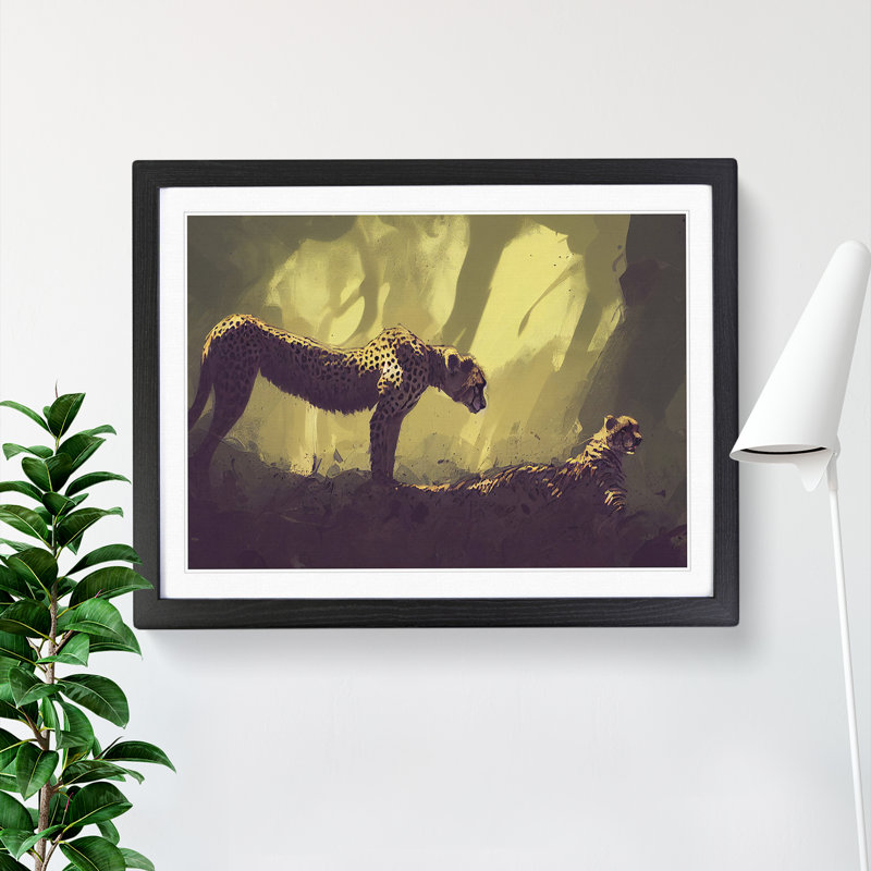 Two Cheetahs - Framed Print, Black, 46cm H x 64cm W x 2cm D