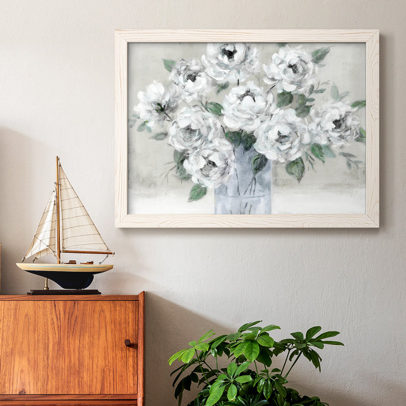 Tender White Roses, reproduction d'art sur toile, Blanc, H 22 po x l 32 po