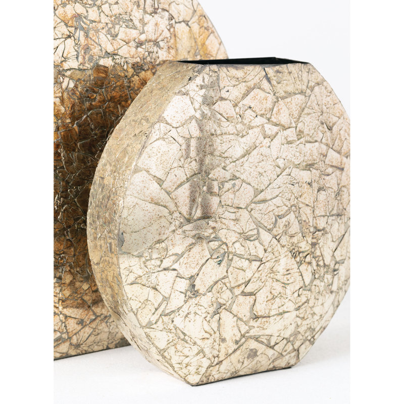Ensemble de vase de table en métal doré 2 pièces Elsass