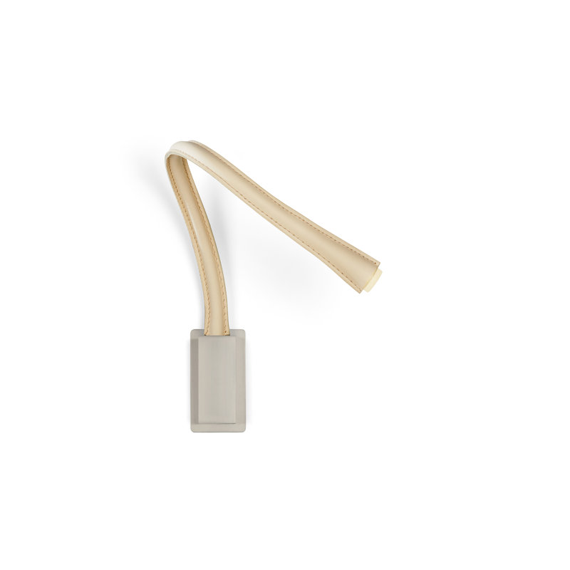 Flexiled Ap Leather 1-Light Spotlight, Ivory, 23.6" H x 4" W x 2" D, Satin Nickel