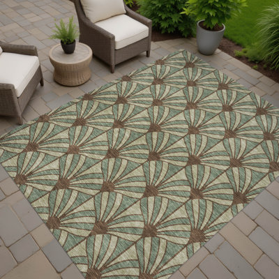 Machine Washable Indoor/Outdoor Lipman ACN2426 Mid-Century Modern Rug
