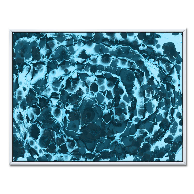 Wet Painted Waves - Reproduction d'art sur toile, H 36 po x l 46 po x P 1,5 po, Toile avec cadre blanc