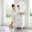 Meuble-lavabo blanc 24 po avec tiroirs, rangement et tablette réglable-1069336097