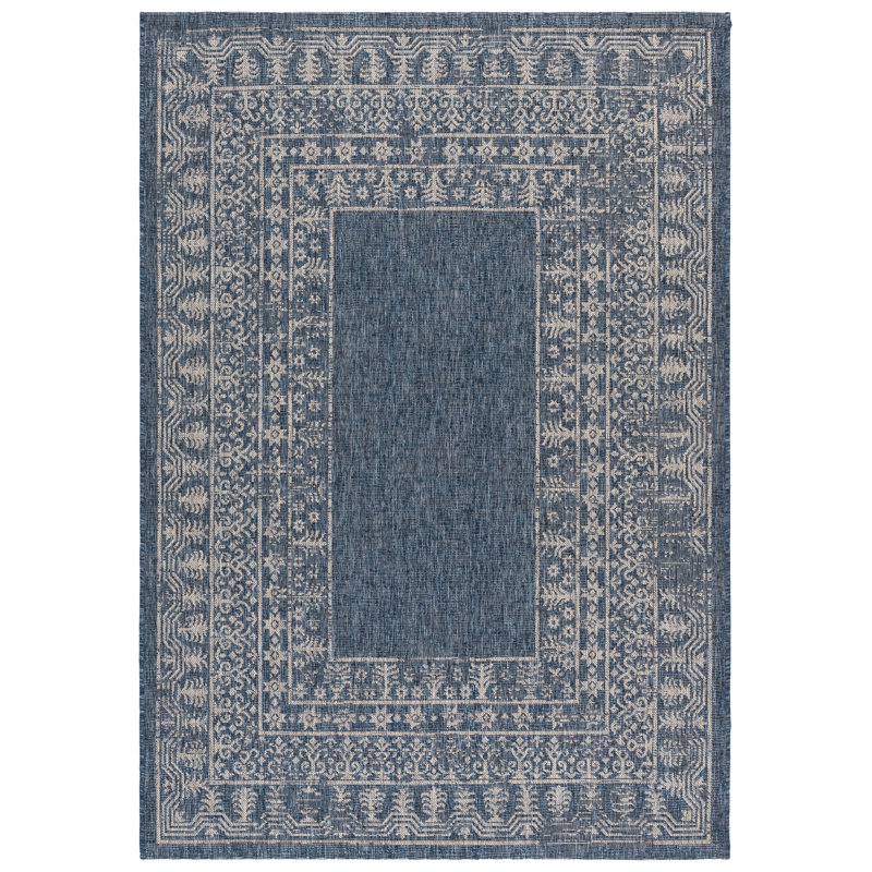 Courtyard Performance Oriental Indoor/Outdoor Area Rug, Rectangle 5'3" x 7'7"