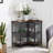 Piscitelli 2-Door Metal Mesh Corner Accent Cabinet -387600278