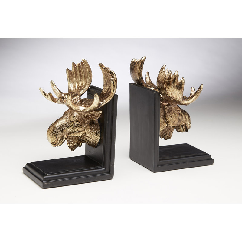 Traditional Resin Bookends, Gold