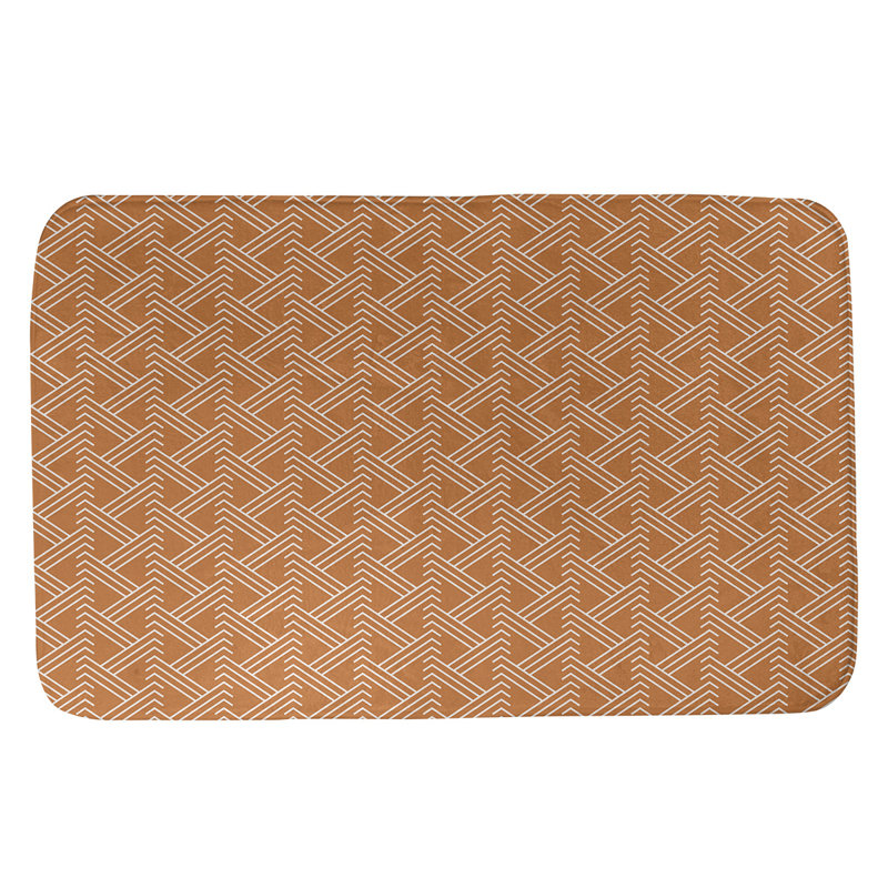 Tapis pour salle de bain Zig Zag, l 21 po x L 34 po, Orange/Blanc