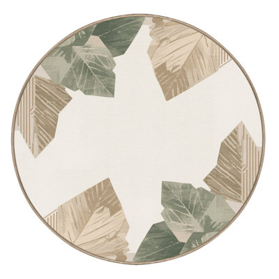 Tapis beige doux et moelleux à motif géométrique minimaliste Scott Mint