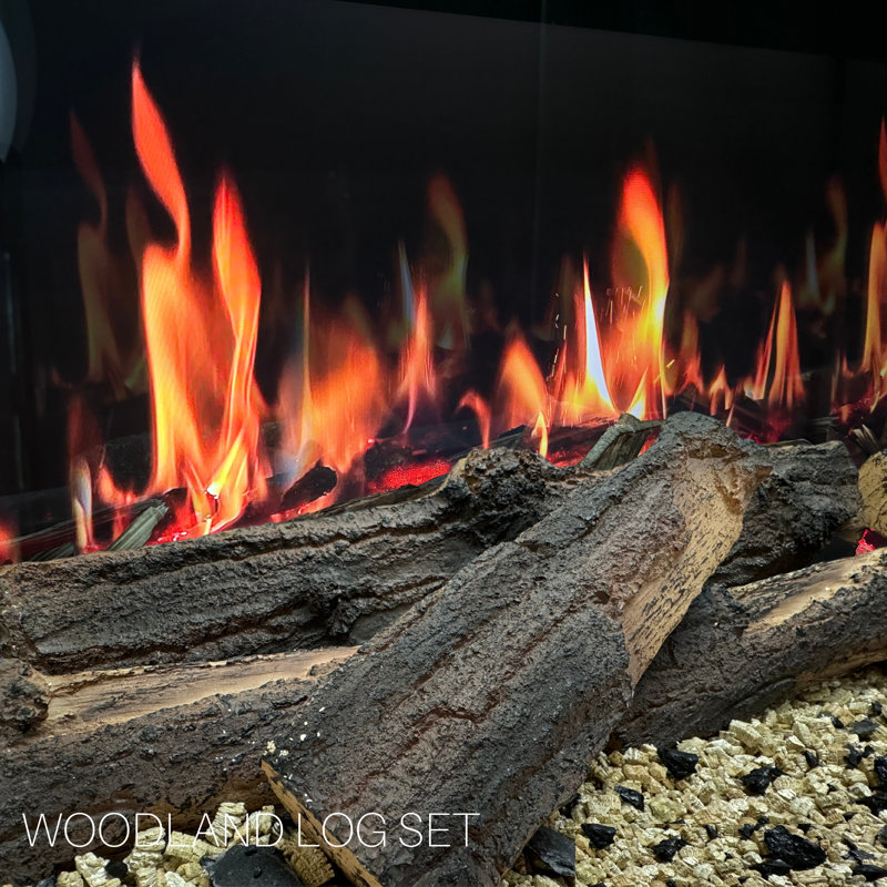 Angelo Freestanding Electric Fireplace Suite – 1500mm 3-sided Led Electric Fire with Panoramic Flame | Remote & App Control | Led Side Lights