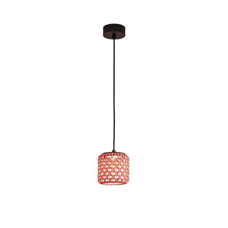Nans 1 - Light LED Pendant, 6.5" H x 6.5" W x 6.5" D, Red