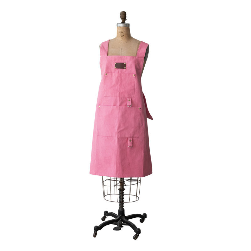 Cotton Canvas Cross Back Apron With 2 Pockets And Rivets