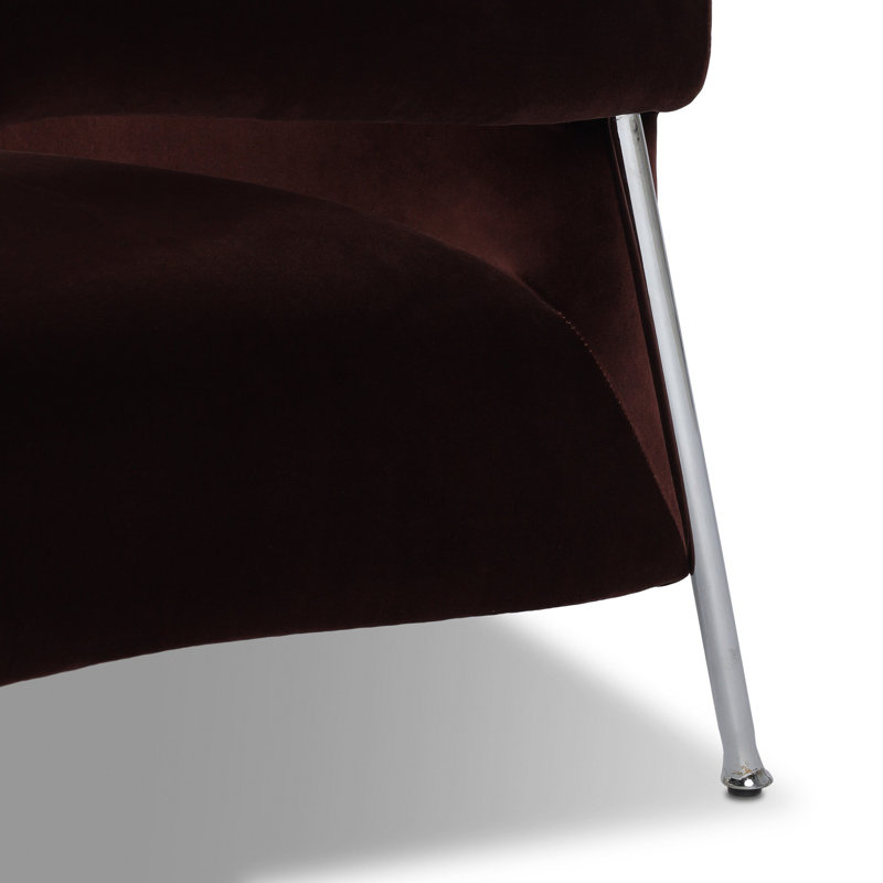 Chaise avec accoudoirs Vieira Gabriette, Velours de performance prune Surrey