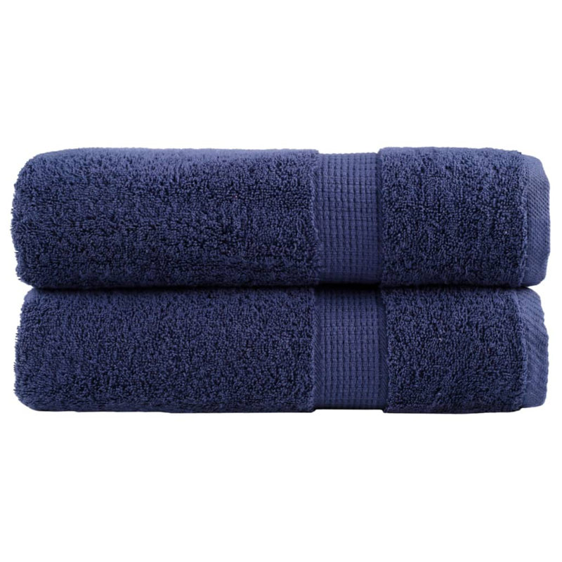 Premium Bath Towels SOLUND 2Pcs 600Gsm, Bath Towels - 2 Pack, Navy Blue, 150cm L x 100cm W