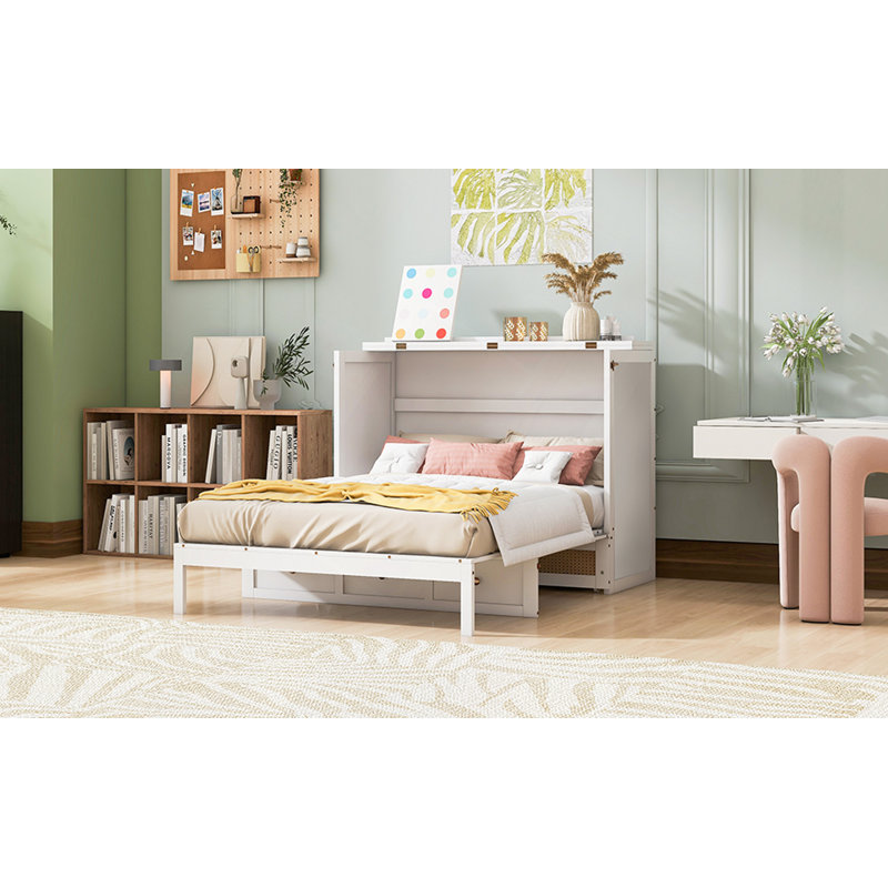 Lit escamotable avec grands tiroirs Murphy, Blanc