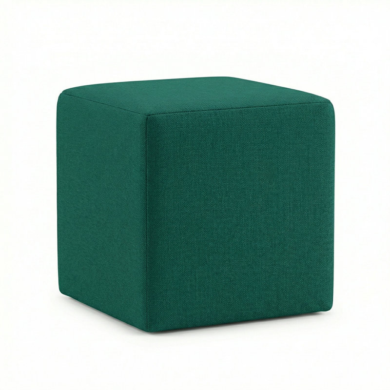 Berlin Gardens Lilly Hive 16" Square Pouf, Forest Green