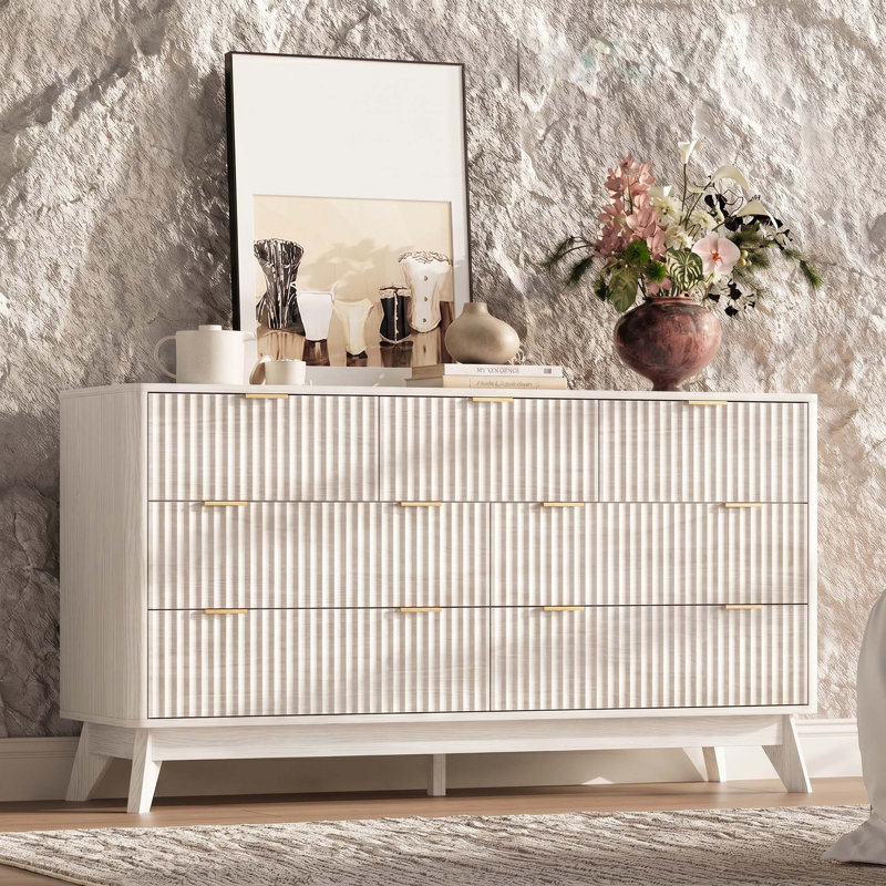 Donati 7-Drawer Dresser, Wood Chest of Drawers, White