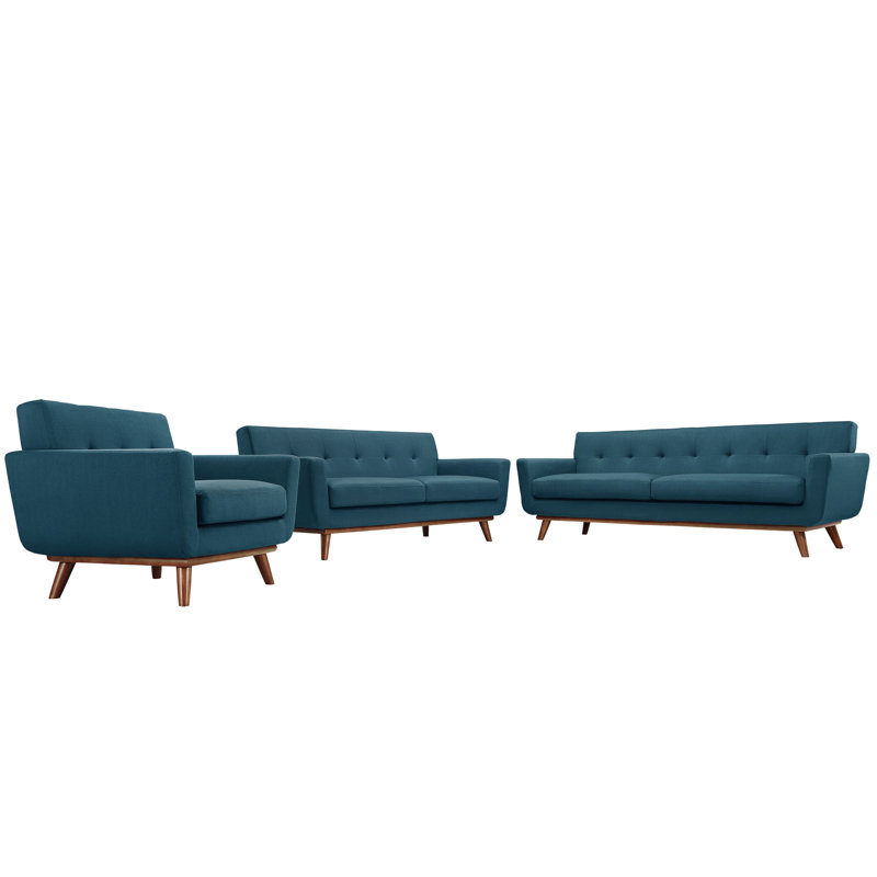 Causeuse et fauteuil Modway Engage, Azure