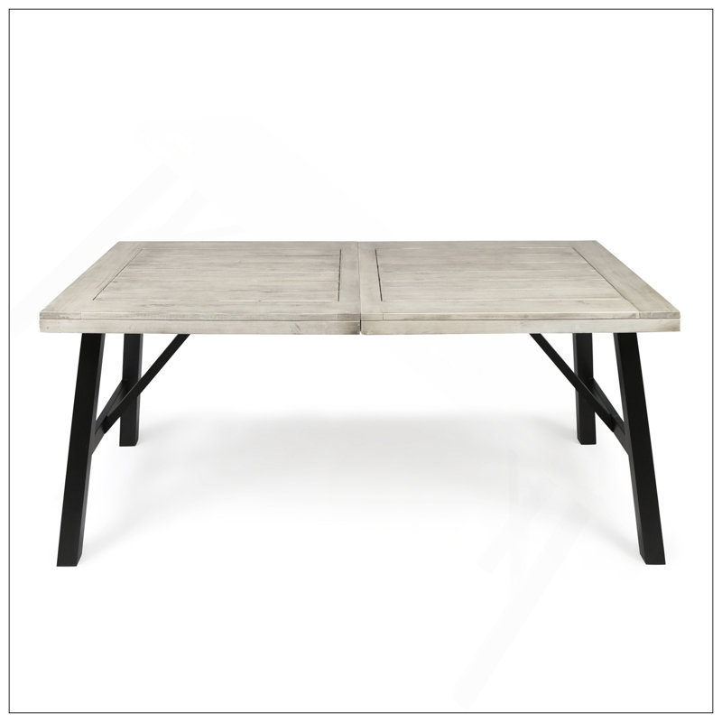 Table à manger Betina, Noir, Gris