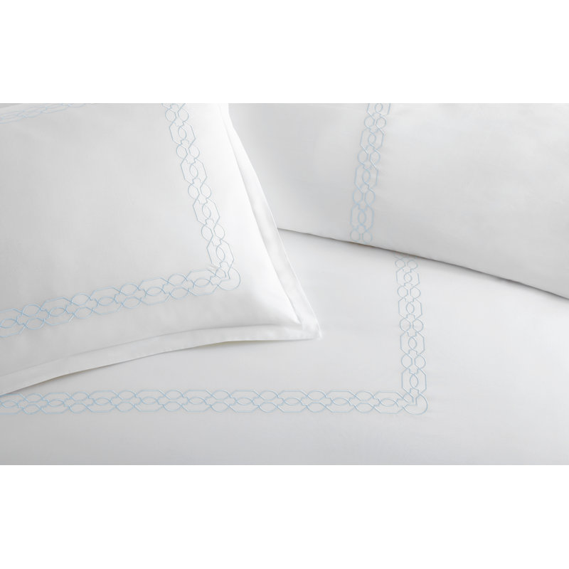 CLASSIC EMBROIDERED QN DUVET SET FILIGREE SKY, King Duvet Cover, Sky