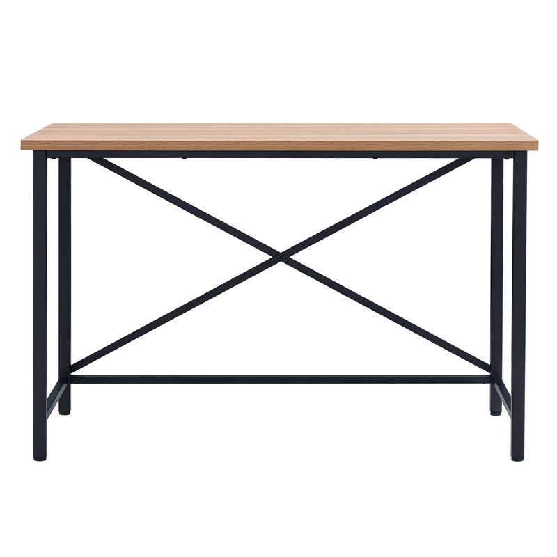 Metal Base Writing Desk, Oak