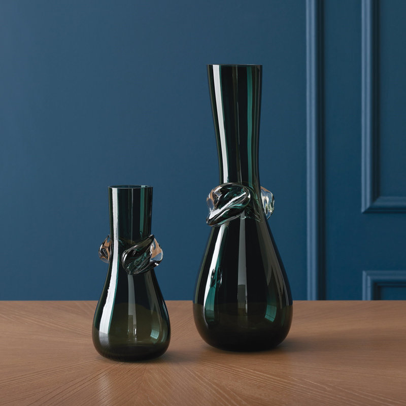 Knot Vase, Green, 11.5" H x 5.5" W x 5.5" D