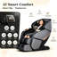 Fauteuil de massage 4D pour tout le corps avec rail SL étendu, 24 points de massage, 3 modes zéro gravité, écran tactile HD, chauffage lombaire, repose-jambes extensible avec rouleau de massage pour les pieds et Bluetooth