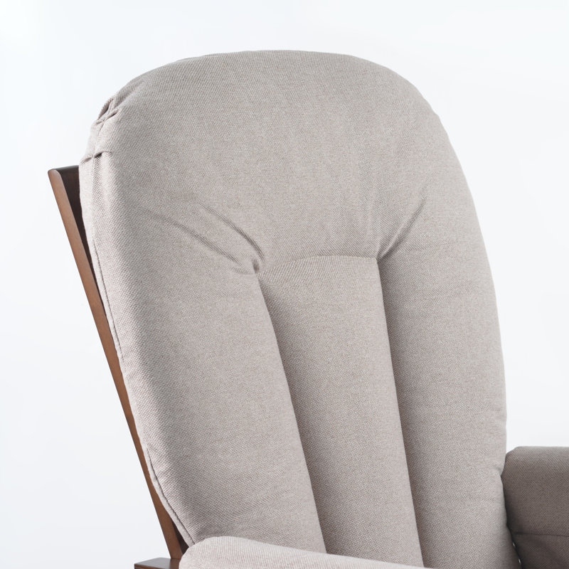 Fauteuil oscillant et repose-pieds Joy, Gris, Bois espresso
