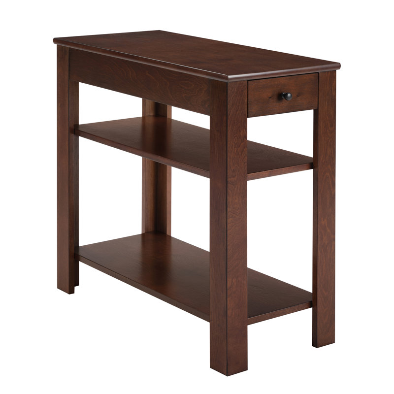 Table de bout à 1 tiroir de 24 po de hauteur avec tablettes Slayter, Espresso